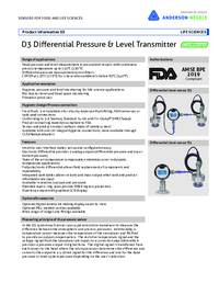 Thumbnail of document Data Sheet - D3P Differential Pressure & Level Transmitter